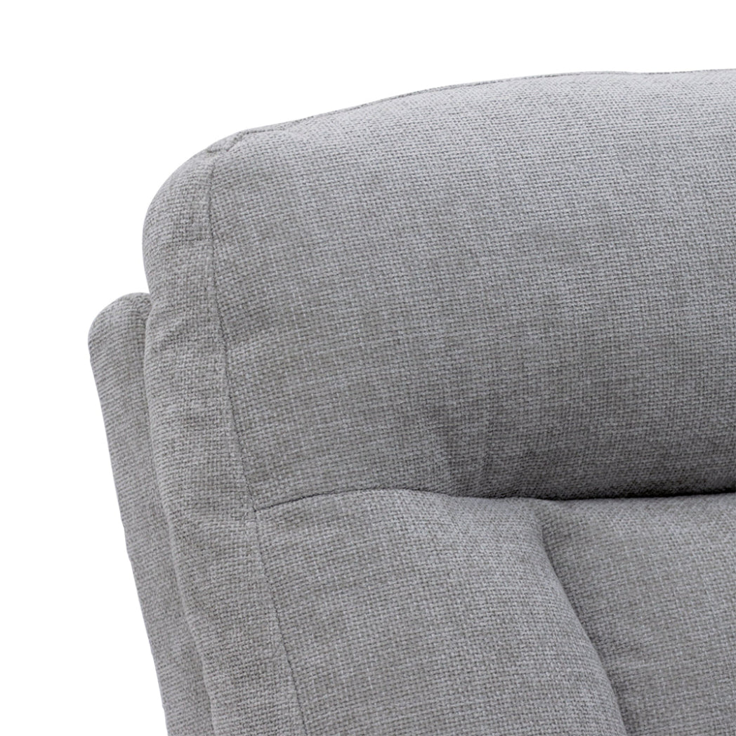 Corinthia Riser Recliner with Heat and Massage - Light Grey Chenille Fabric