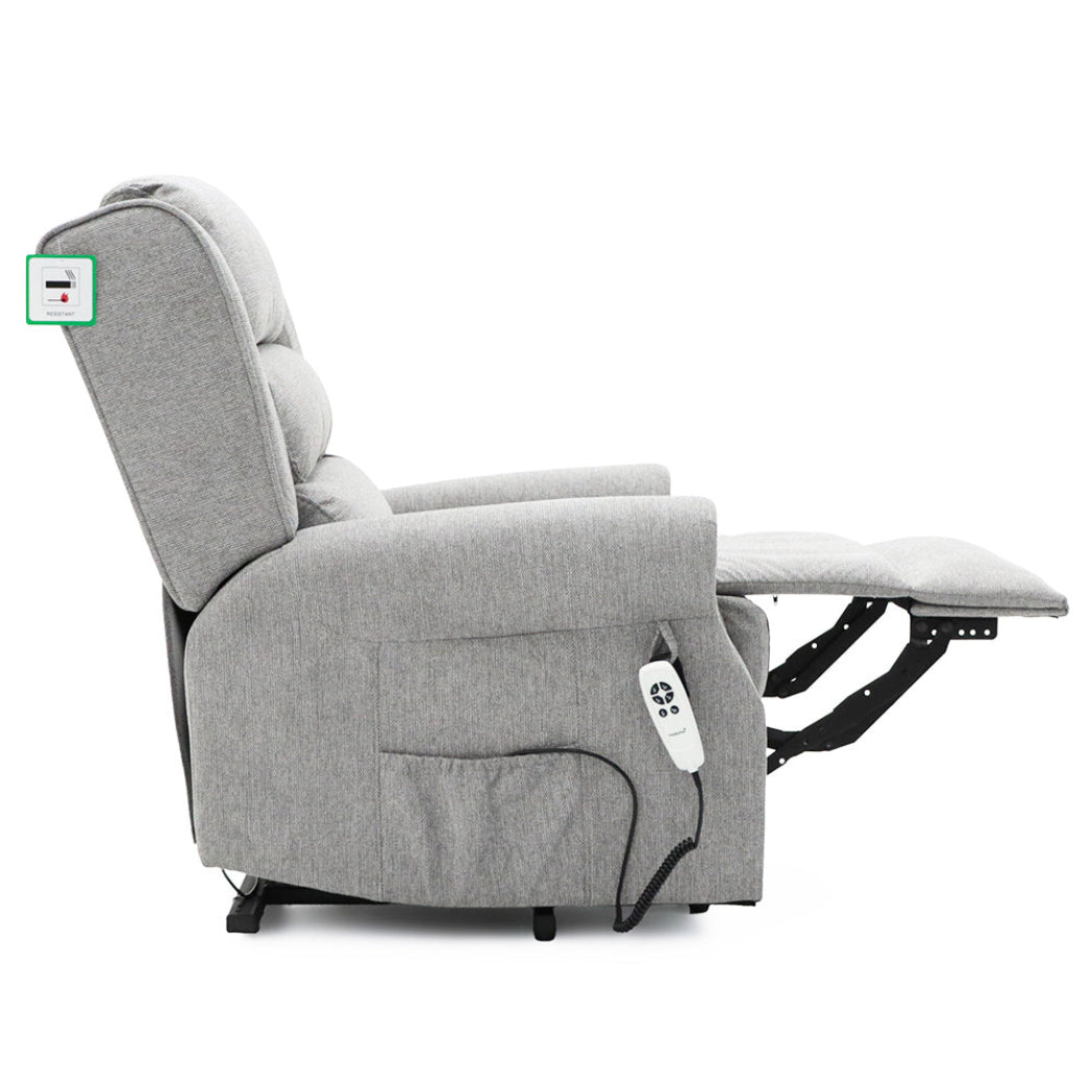 Dorchester Dual Motor Riser Recliner - Grey Chenille Fabric