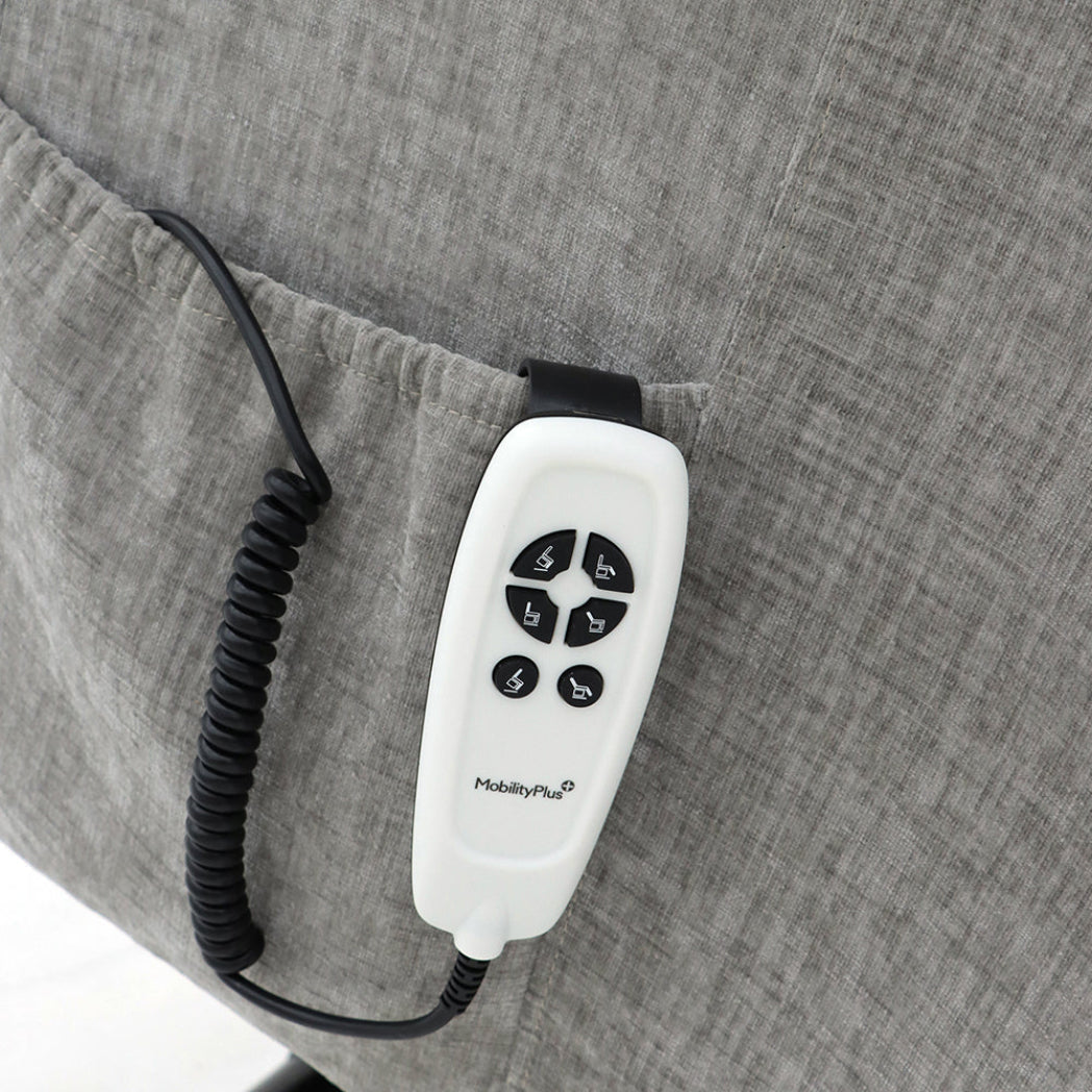 Langham Riser Recliner with Heat and Massage - Grey Chenille Fabric