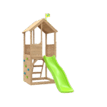 Treehouse Wooden Play Tower, with Wavy Slide & Climbing Wall - FSC® certified
